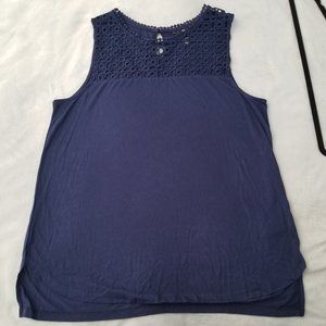H&M M Navy Crochet Lace Sleeveless Top